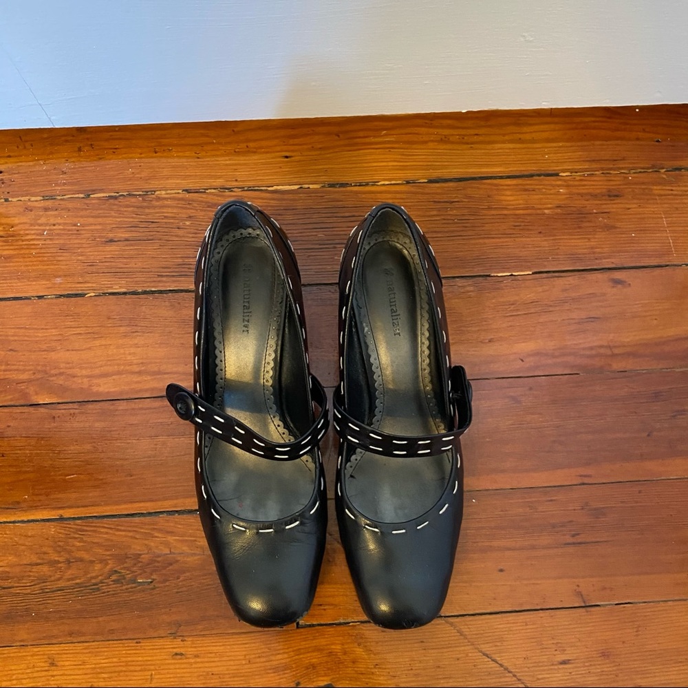 *3 for $30 Naturalized Black Mary Jane White Stitching 10 - Picture 2 of 6